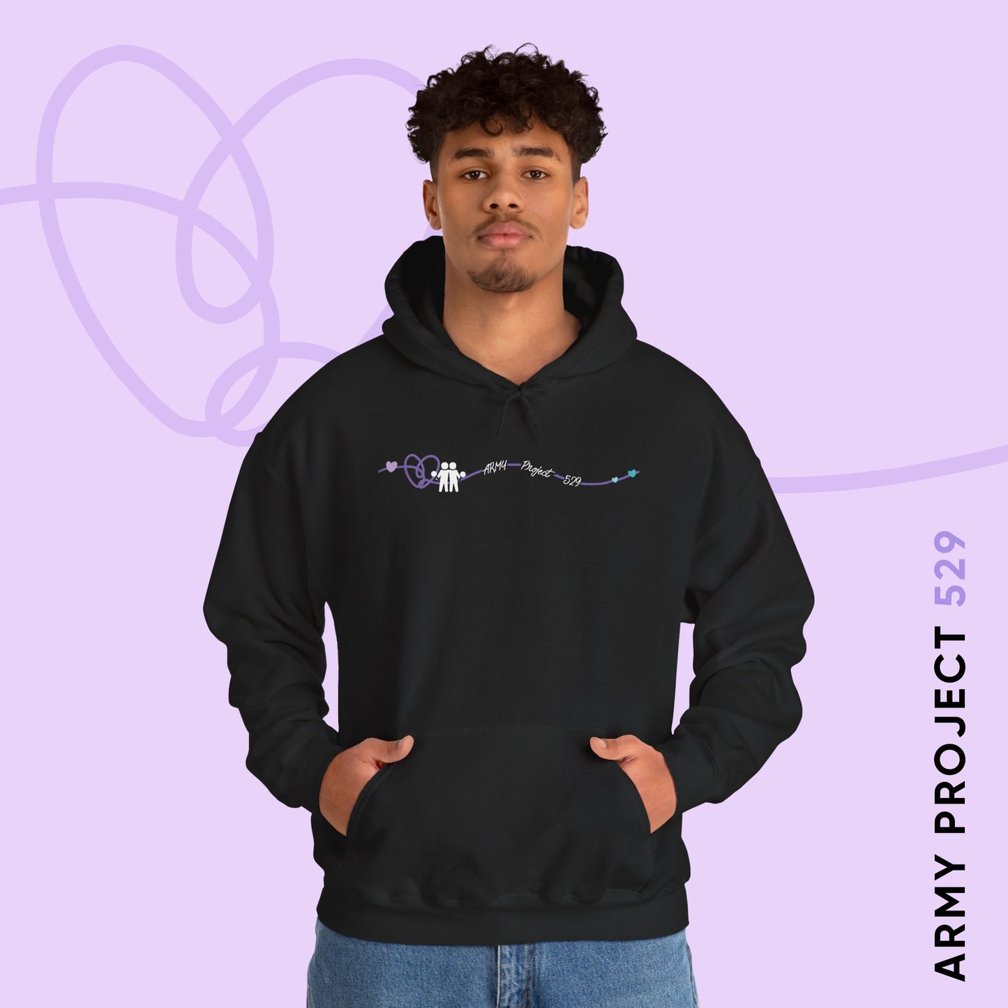 AP529 Heartline Logo Unisex Heavy Blend™ Hoodie