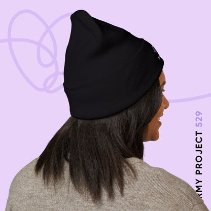 ARMY Project 529 Beanie - Embroidered Fanmade BTS Merch - Cozy Winter Unisex Hat