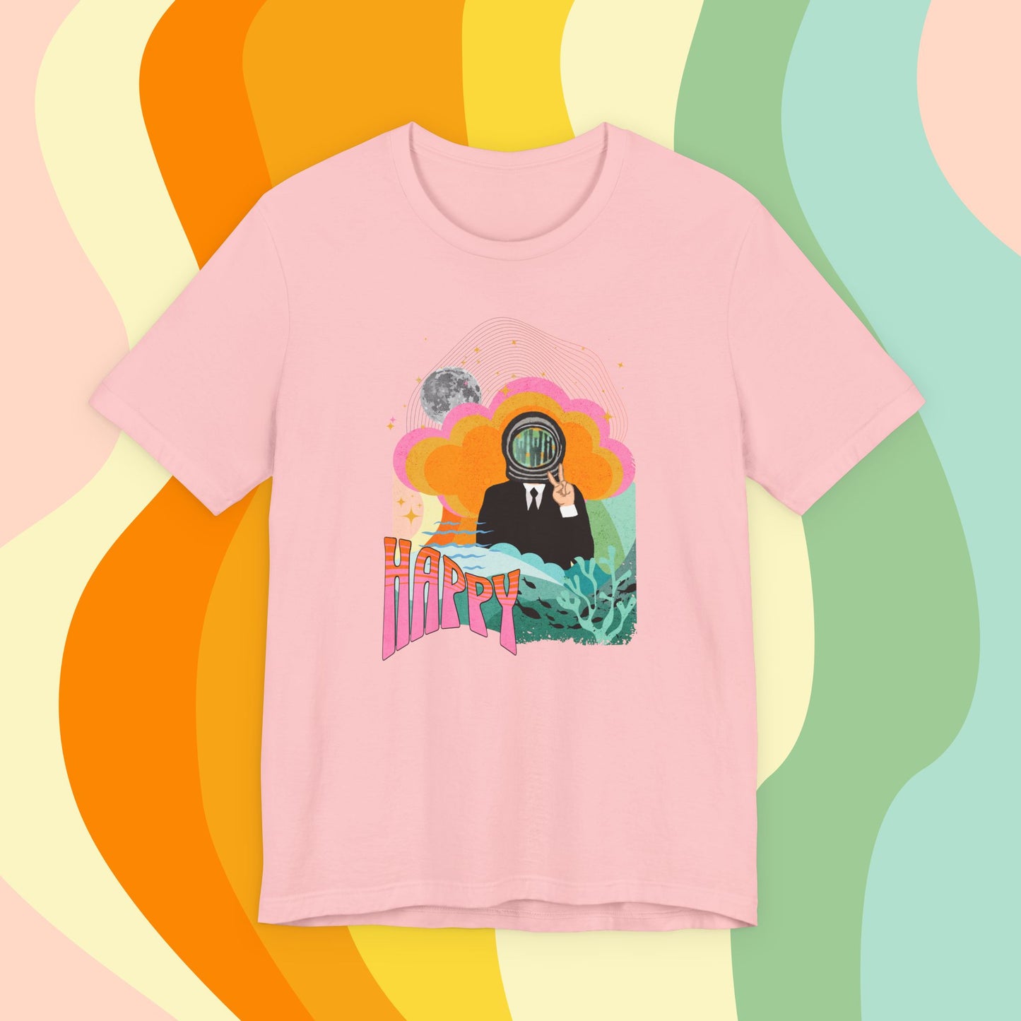 Jin 1960s Retro Unisex Jersey Short Sleeve Tee