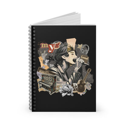 Yoongi Notebook - Fanmade BTS Retro Series - 2010s Rock Aesthetic - Spiral-Bound Journal