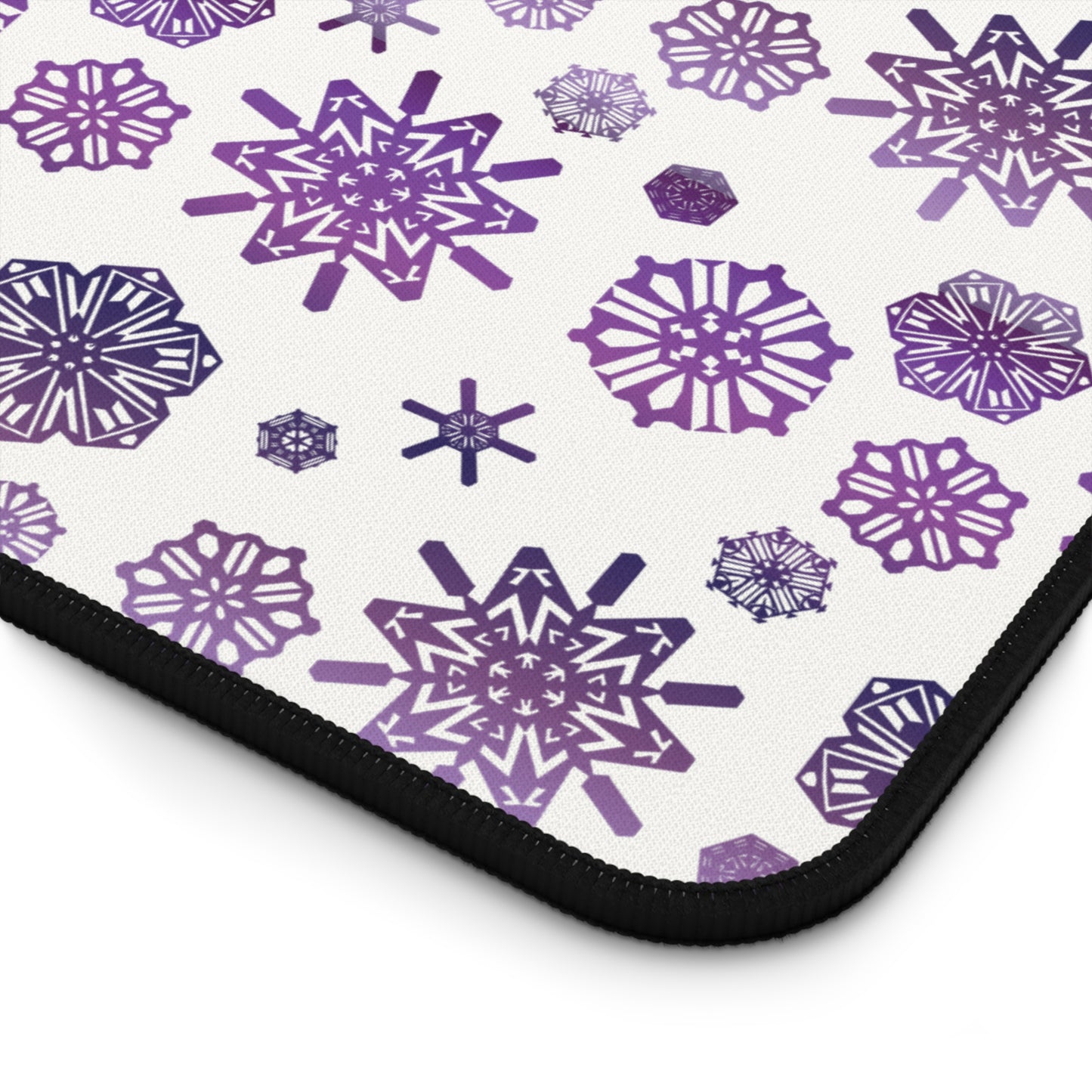 OT7 Desk Mat - Secret Snowflakes (White) - Fanmade BTS Desk Accessories