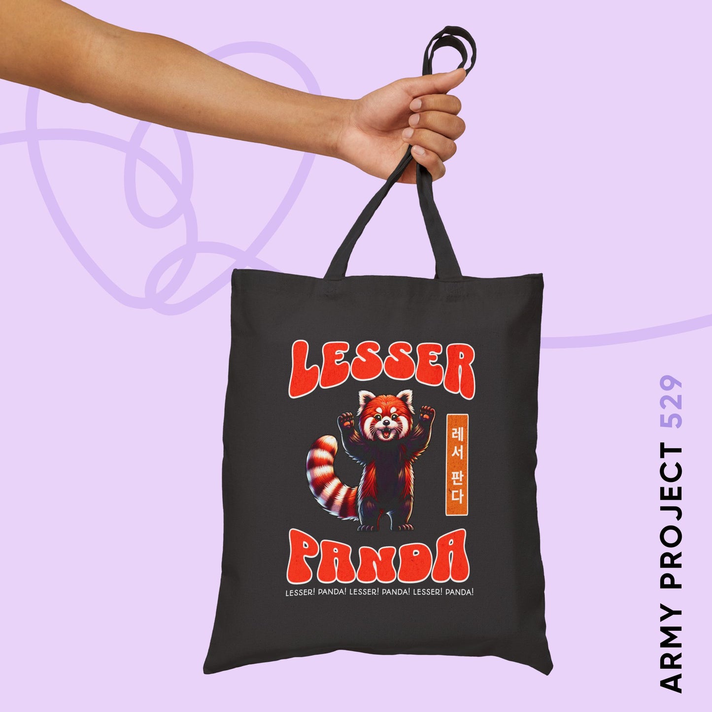 Lesser Panda Cotton Canvas Tote Bag